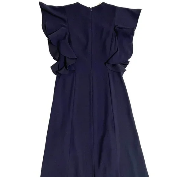 Sachin & Babi Noir Navy Blue RUFFLED Illiana Evening Gown Dress Sz 10 NWT - Picture 11 of 11